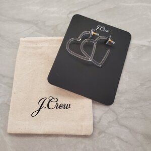 💕 NEW J.Crew Valentines Day Hoop Dangle Drop Hearts Acetate Clear Earrings 💕